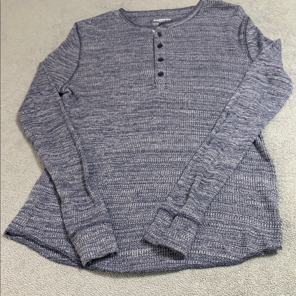 Express Heathered Navy Long Sleeve Henley : GREAT CONDITION - Picture 1 of 5